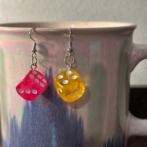 Cotton Candy Dice Earrings